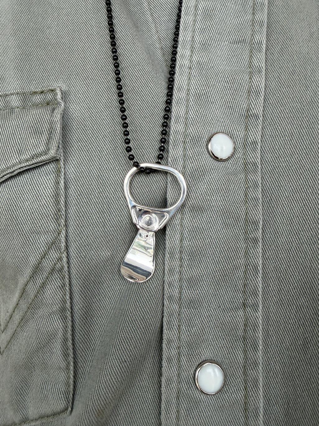 Sterling Silver on Black Chain - Bit Pop AUSTIN