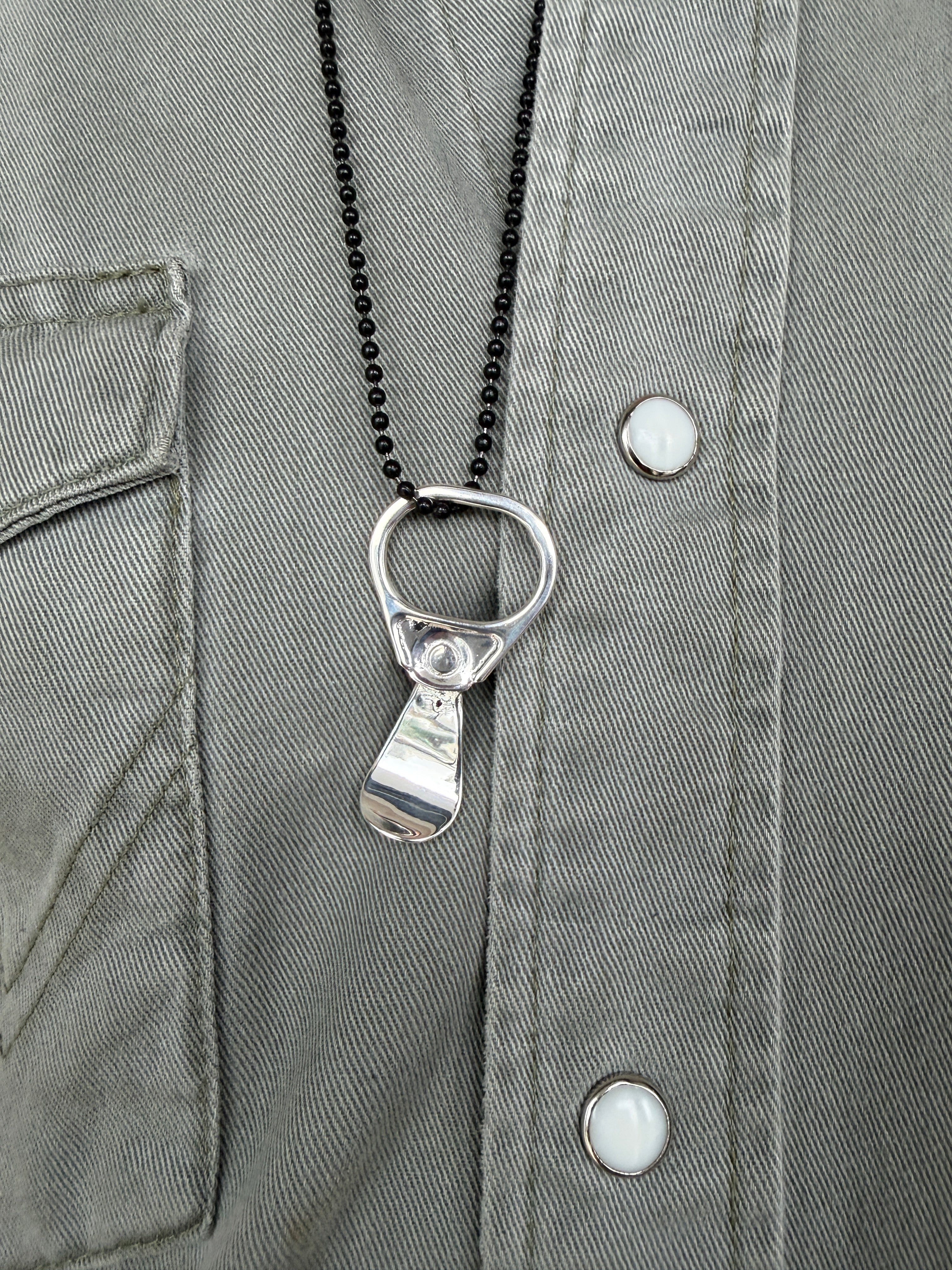 Sterling Silver on Black Chain - Bit Pop AUSTIN