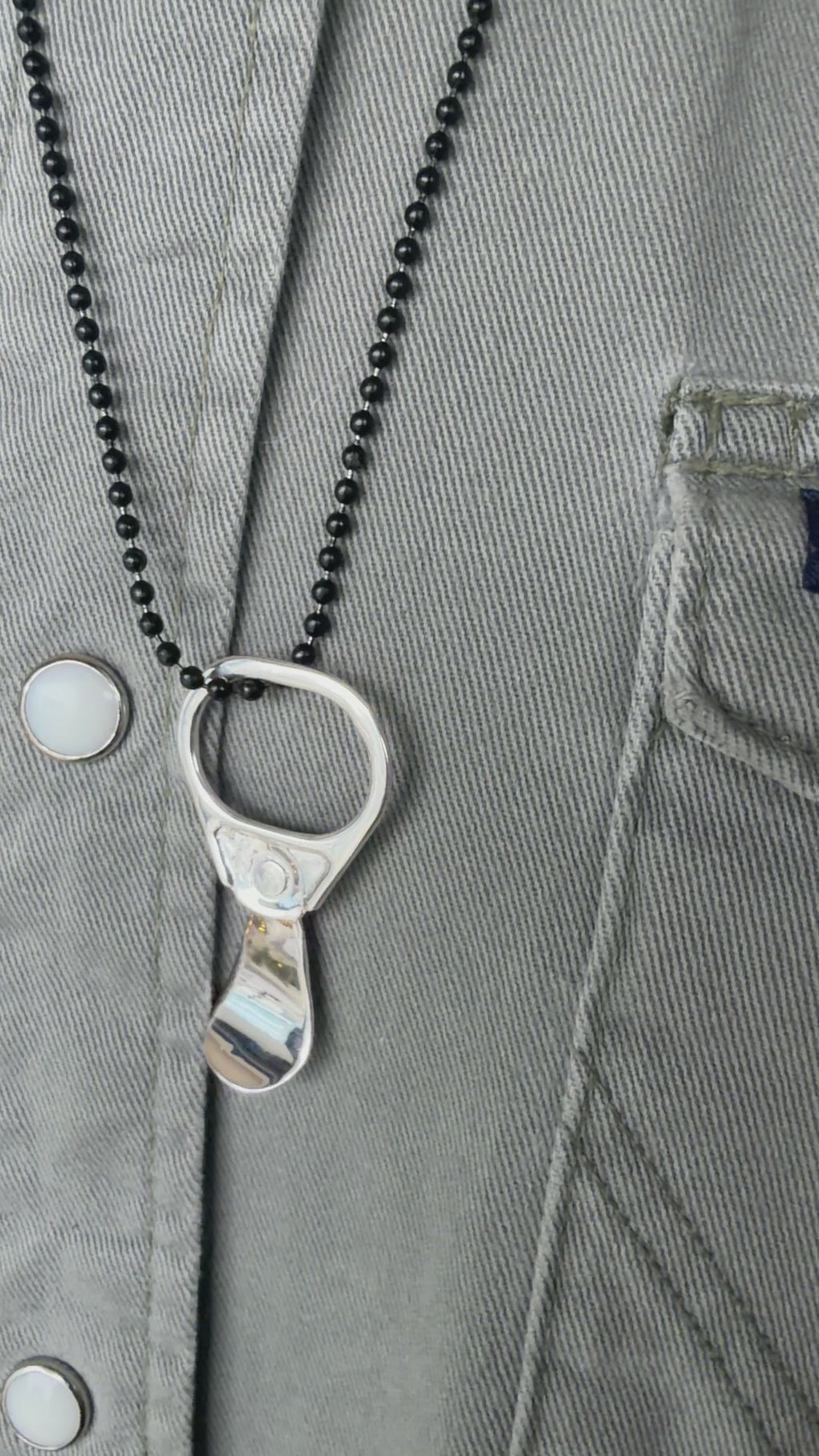 Sterling Silver on Black Chain - Bit Pop AUSTIN