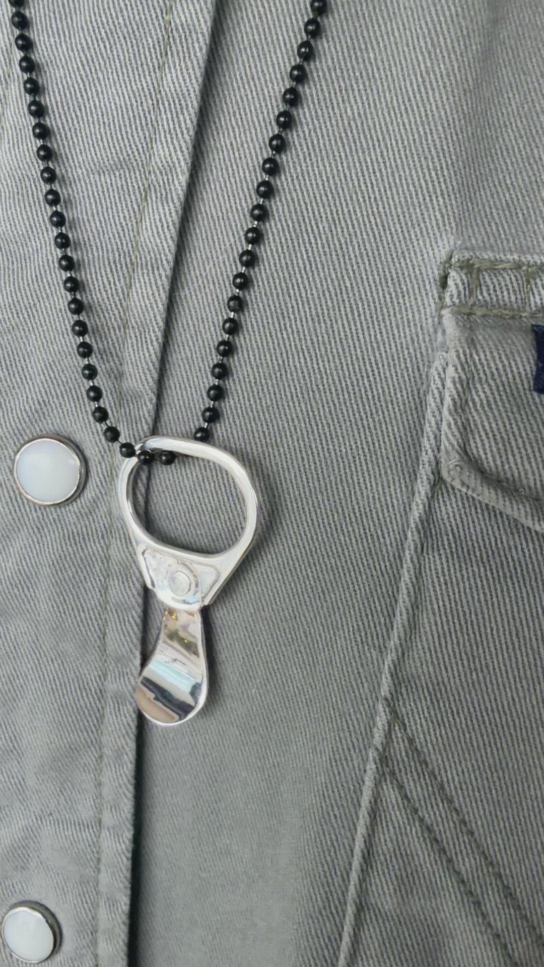 Sterling Silver on Black Chain - Bit Pop AUSTIN